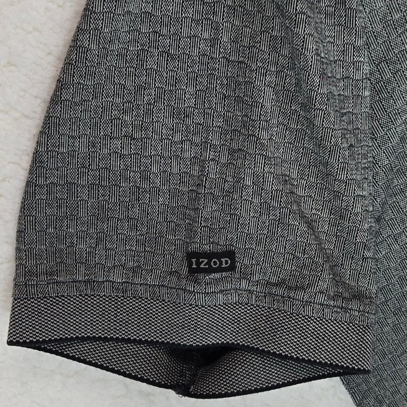 Vintage 90s IZOD Double Mercerized Cotton Polo Shirt Men's L Gray Y2K - Picture 5 of 13